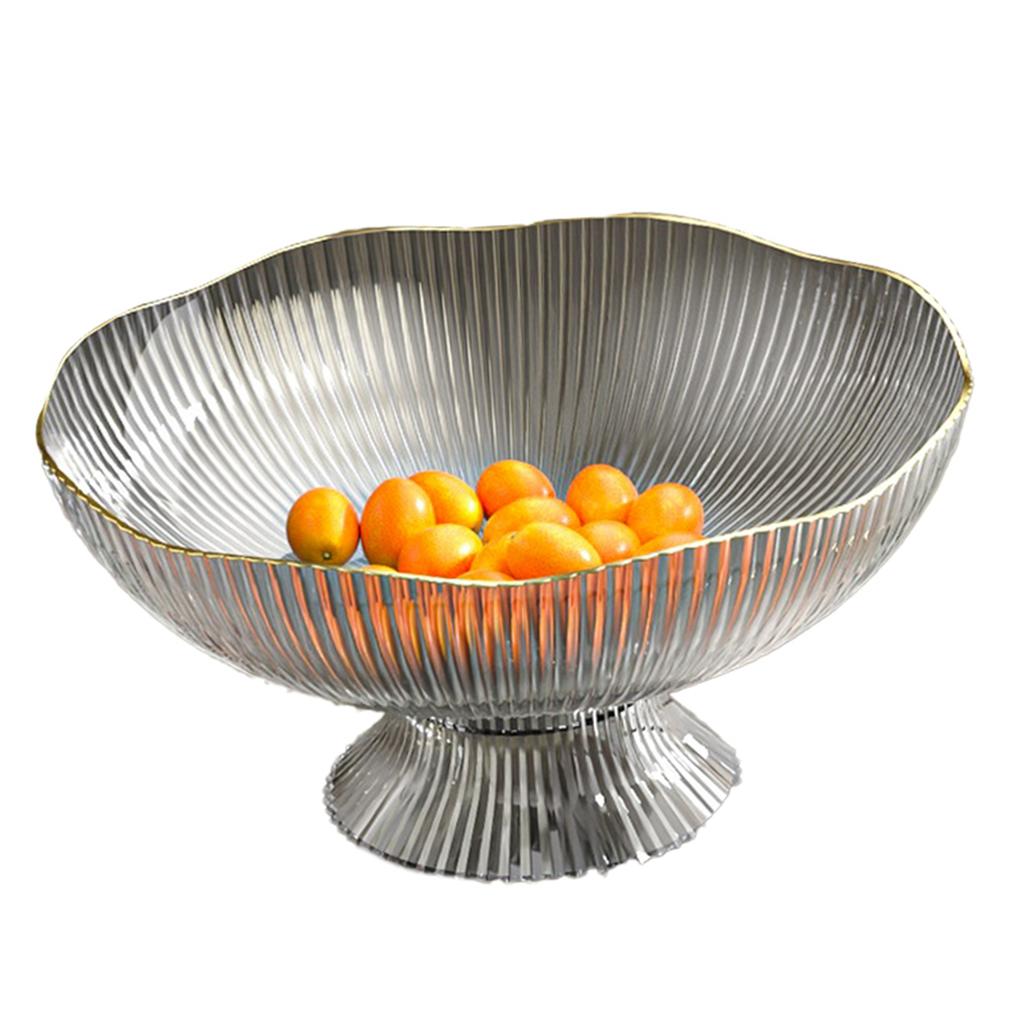Plastic Footed Fruit Plate with Draining Hole Detachable Base Household Living Room Coffee Table Fruit Candy Snack