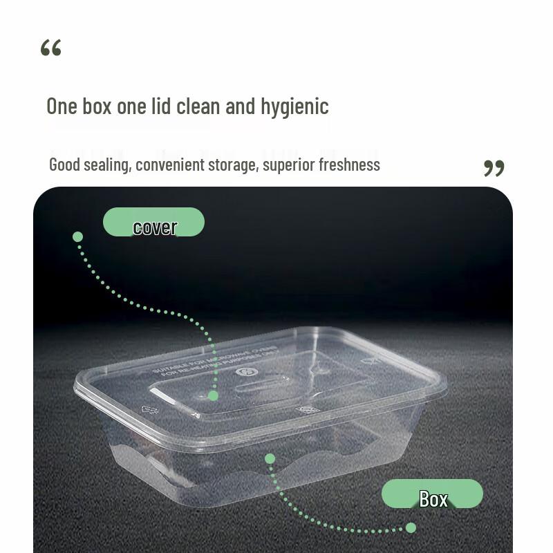 Microwavable 650ml Disposable Rectangular Takeout Food Containers
