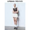 UR Spring 2025 Women's Color-Block Lettuce-Edge Mini Skirt