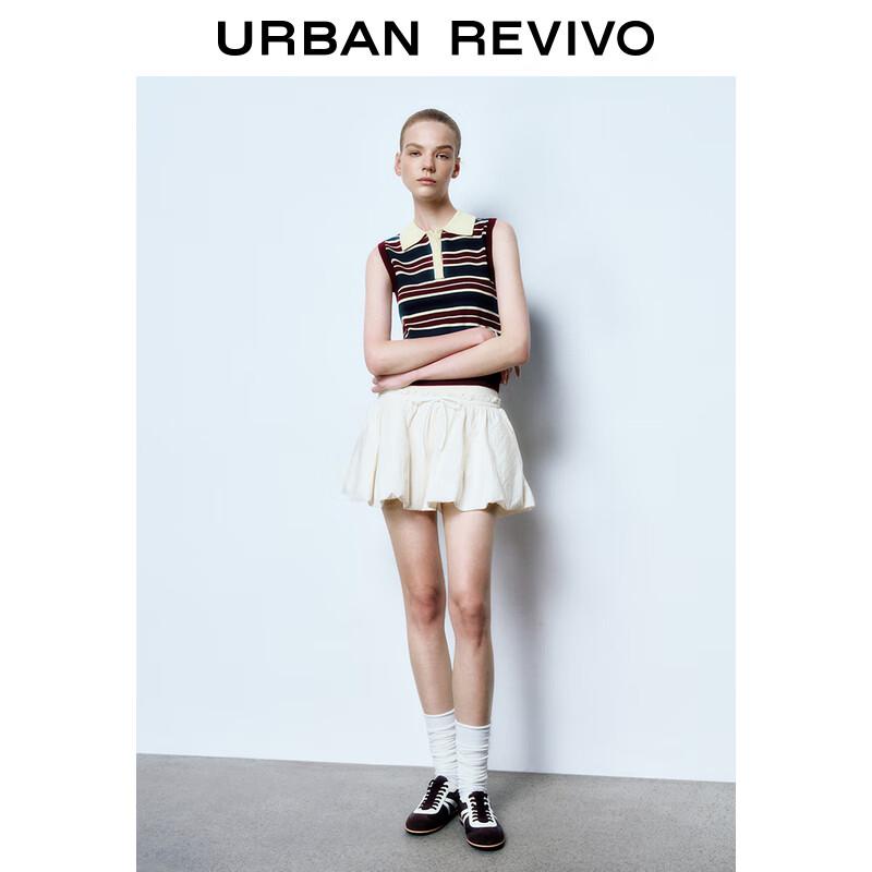UR Spring 2025 Women's Color-Block Lettuce-Edge Mini Skirt