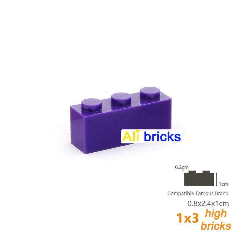 60pcs DIY Building Blocks Thick Figures Bricks 1x3 Dots Educational Creative Size Compatible With 3622 Plastic Toys for Children