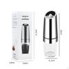 Electric Seasoning and Pepper Mill Stainless Steel Spice with Transparent Chamber Handheld