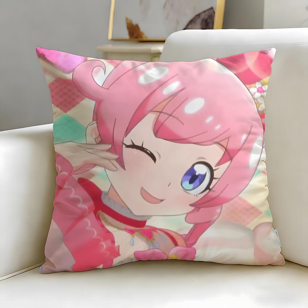 Idol Anime Kiratto Pri Chan Cushion Cover Soft  EasyWash Pillow Case  Versatile for Couch Bed Travel and Office