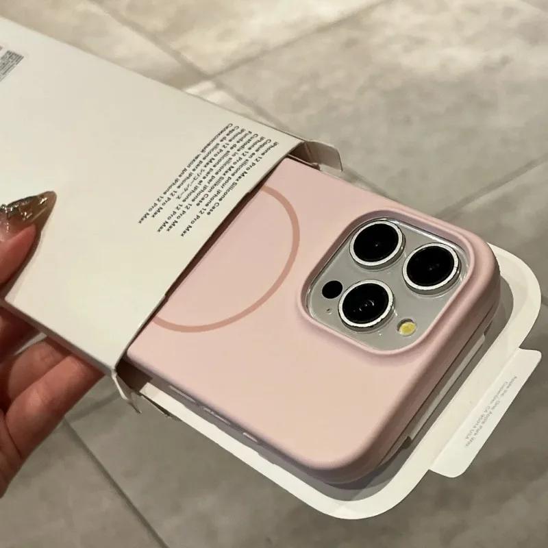 Luxury Liquid Silicone Case For iPhone 17 Pro 16 15 14 13 12 Pro Max 11 for Magsafe Magnetic Wireless Charging Shockproof Capa
