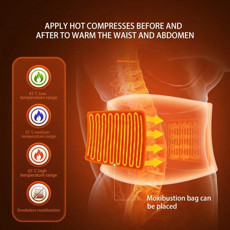 Red Light Heating Massage Waist Belt, Electric Heating Waist Massager Heated Belt, Relieve Blood Circulation for Back Pain Care