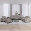 Vidaxl 4-Cz. Living Room Set, Taupe Color, Upholstered In Fabric