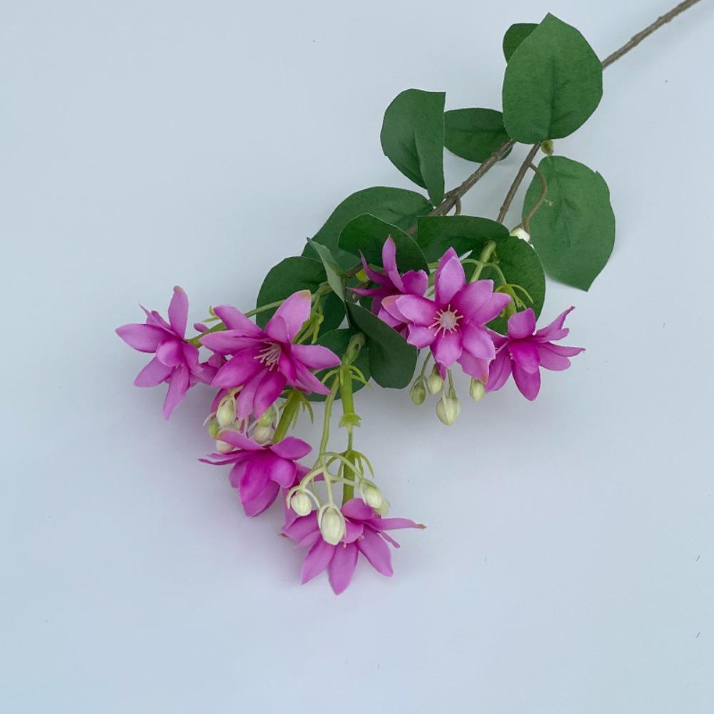 

Lifelike 3-Forked Design Jasmine Silk Flowers 60cm Length DIY Decoration Simulated Flower Fake Flowers Photography Props темно-фіолетовий колір