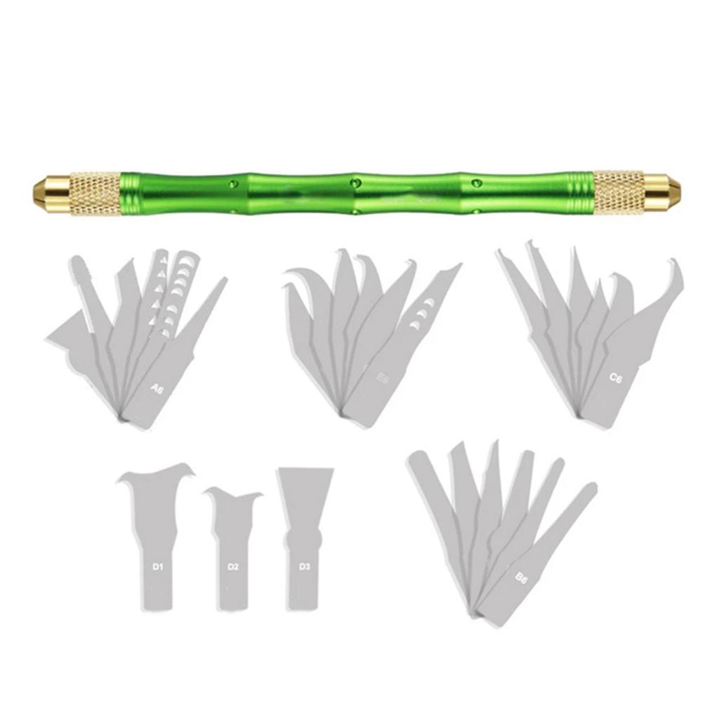 BST-69A+ 28 In 1 Hand Finish Blades CPU IC Chip Glue Remover Knife Motherboard Pcb Underfill Clean Scraping Pry Tool