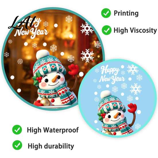 Removable Winter Stickers for Kids Christmas Window Stickers Static PVC Decals with Santa Claus Reindeer Snowman Large Snowflake Balcony Patterns,