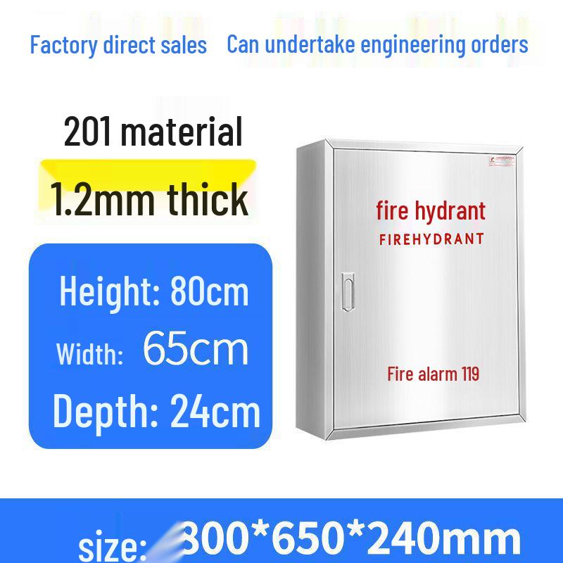 201 Stainless Steel Fire Hydrant Box - Indoor/Outdoor Thickened Fire Equipment Storage Box