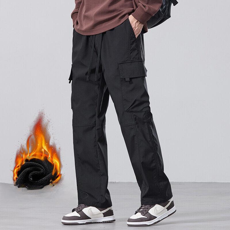 Men's Thermal American Shock Pants Winter Loose Straight Long Pants