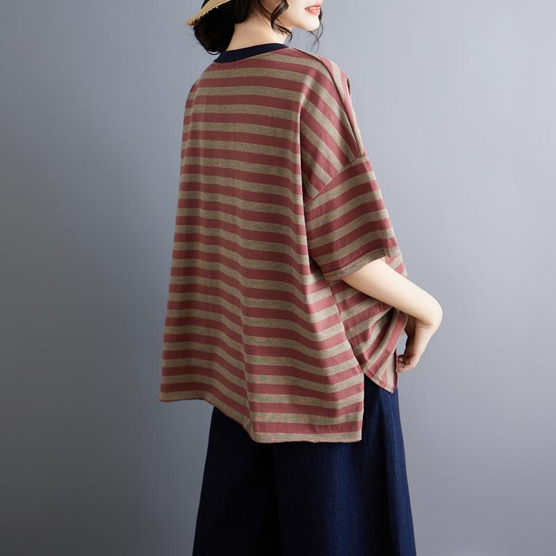 DIMANAF 2026 Summer Women Plus Size New Blouse Tees Shirt Vintage Print Short Sleeve Cotton Casual Loose Lady Tops