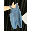Children's Baby Denim Overalls Spring and Autumn Models for Babies 3 Girls 1 One-year-old Western Style Spring Casual Long Pants for Outer Wear