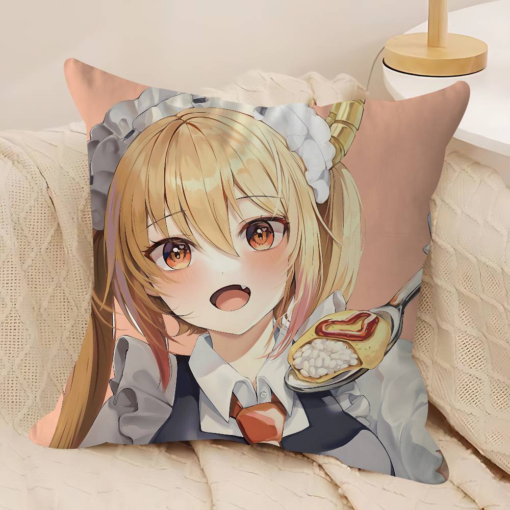 Anime D-Dragon-Maid Pillow Cushion Cover Pillowcase Living Room Sofa Home Decor Customized