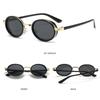 Punk Shades Oval Sunglasses for Women Men 90s Style Glasses Hip-Hop Metal Frame Small Frame Sun Glasses UV400 Protection Glasses