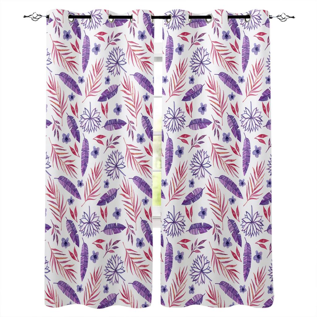 Rideaux de Fenêtre Aquarelle Bleue Panneaux de Rideaux de Cuisine Rideaux Décoration Intérieure pour Salon Rideaux pour Chambre à Coucher