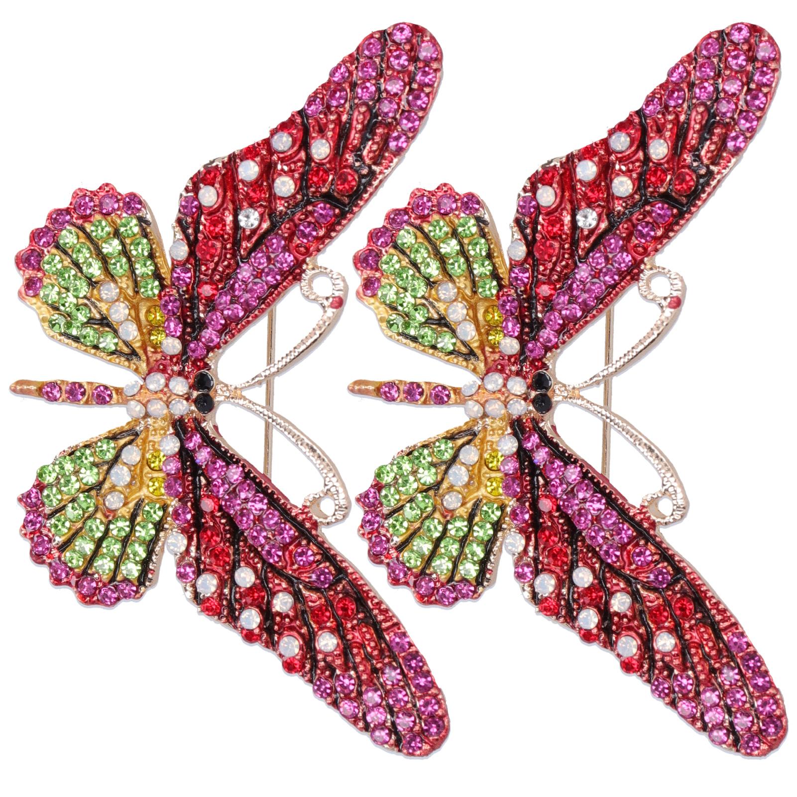 

2 шт. Брошь-булавка в виде бабочки Женская модная брошь-булавка Значки Аксессуар для одеждыКрасный красный