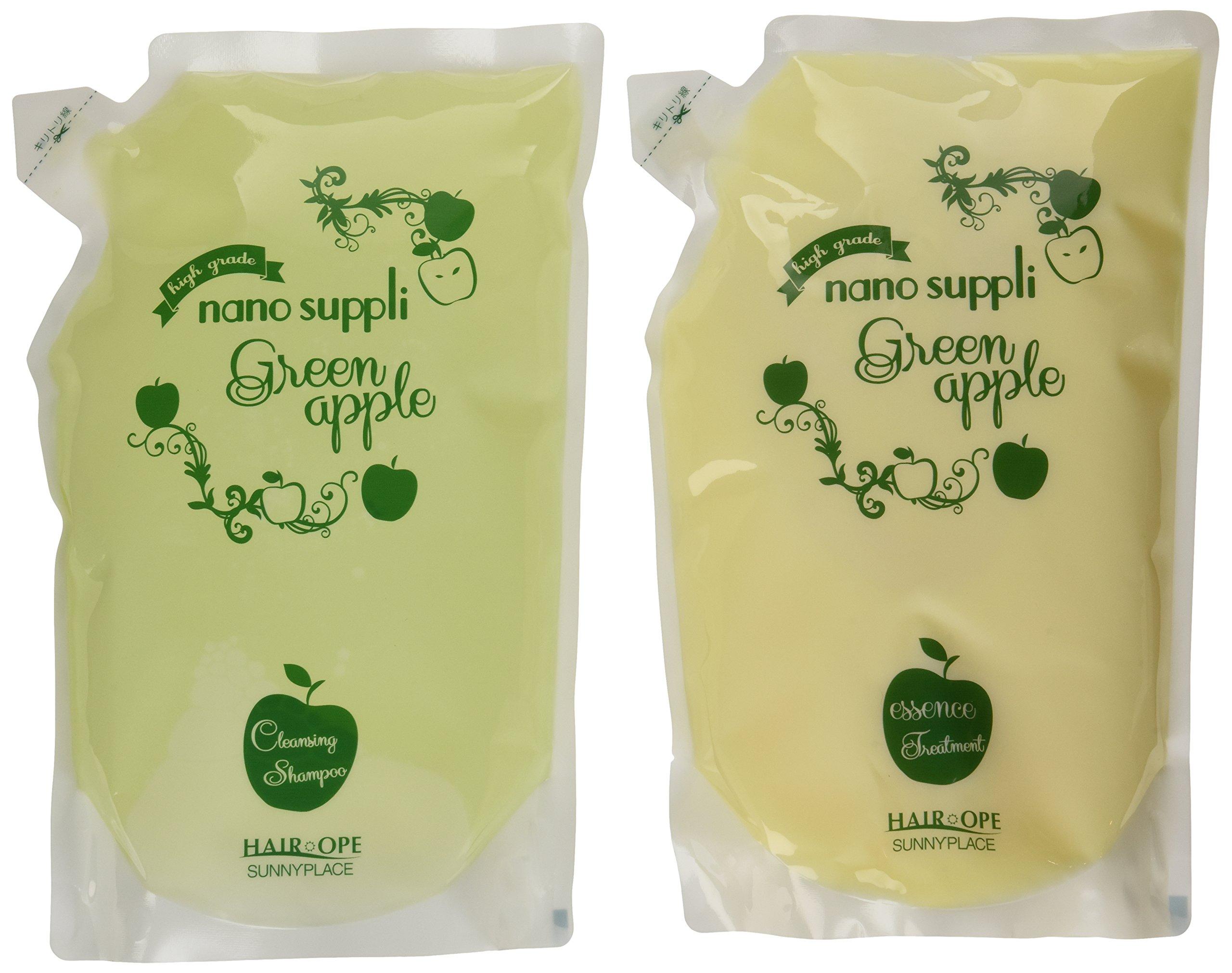 

Sunny Place Nano Supplement Cleansing Shampoo & Conditioner Apple 800ml Refill Set