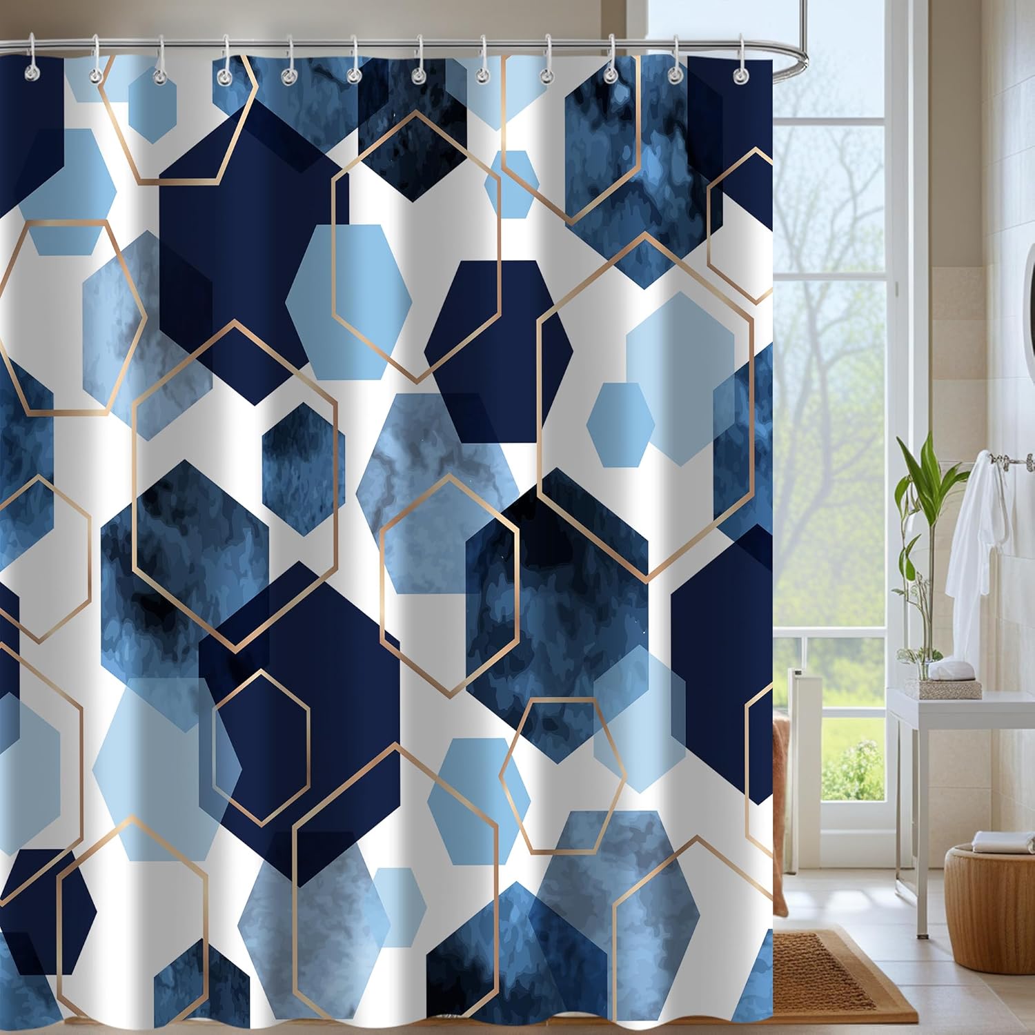 

Female Body Shower Curtain, Abstract Line Texture Boho Bath Curtain Decor For Women, Polyester Fabric Waterproof Bathroom W60H190(CM)-1 Pcs