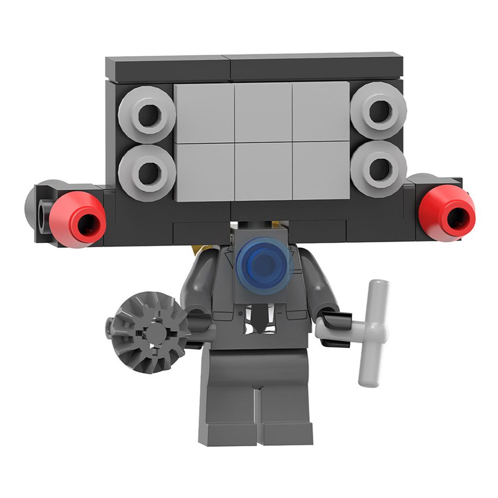 Toilet Man Vs Surveillance Man Building Blocks Figure Toy, Montessori Logic Training Desktop Ornament, Great Gift for Boys and Girls