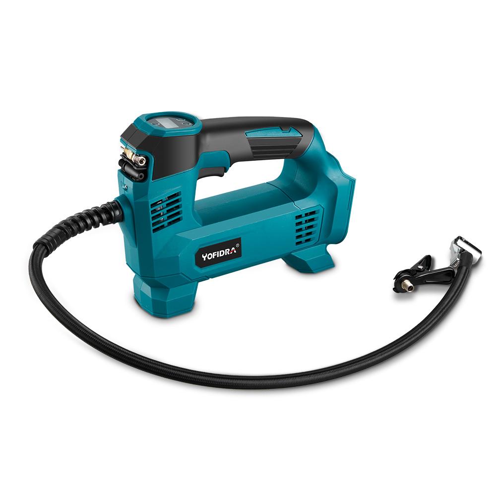 Yofidra Kabellose elektrische Luftpumpe Hochdruck mit Digitalanzeige Tragbare wiederaufladbare aufblasbare Autopumpe für Makita 18V Akku