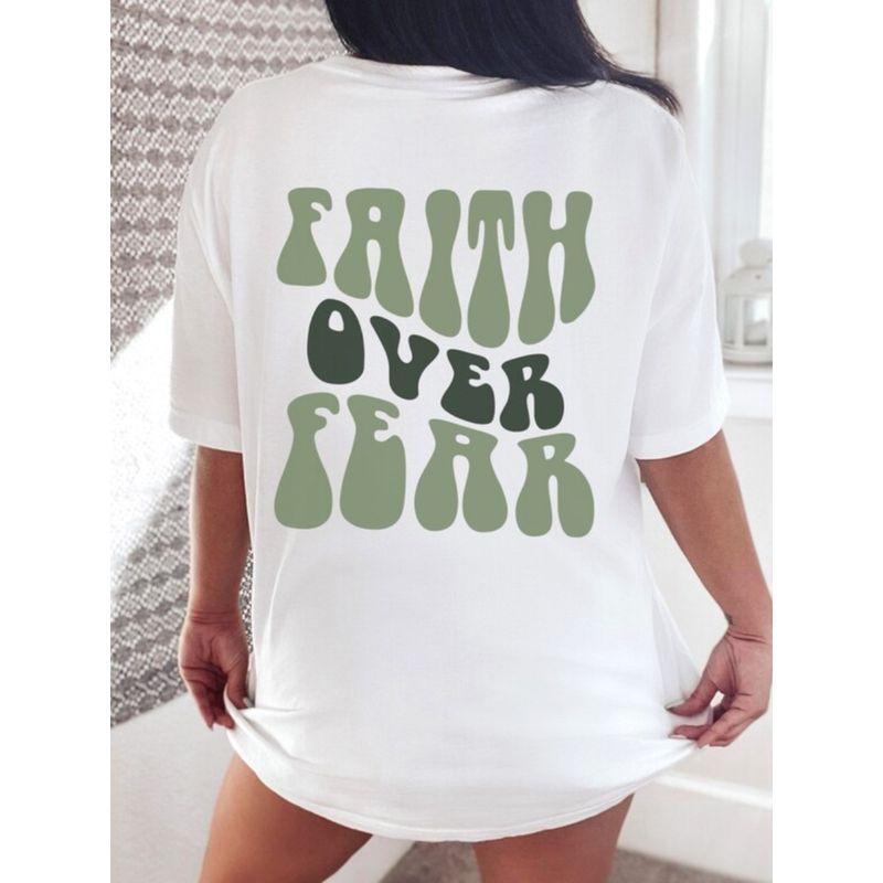 Printed Short Sleeve Loose Fitting T-shirt Print Short Sleeve Loose T-shirt