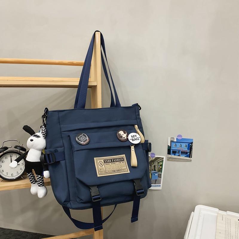Japanese tooling retro shoulder bag female college students class commuter backpack large capacity portable tutoring bag messenger bag