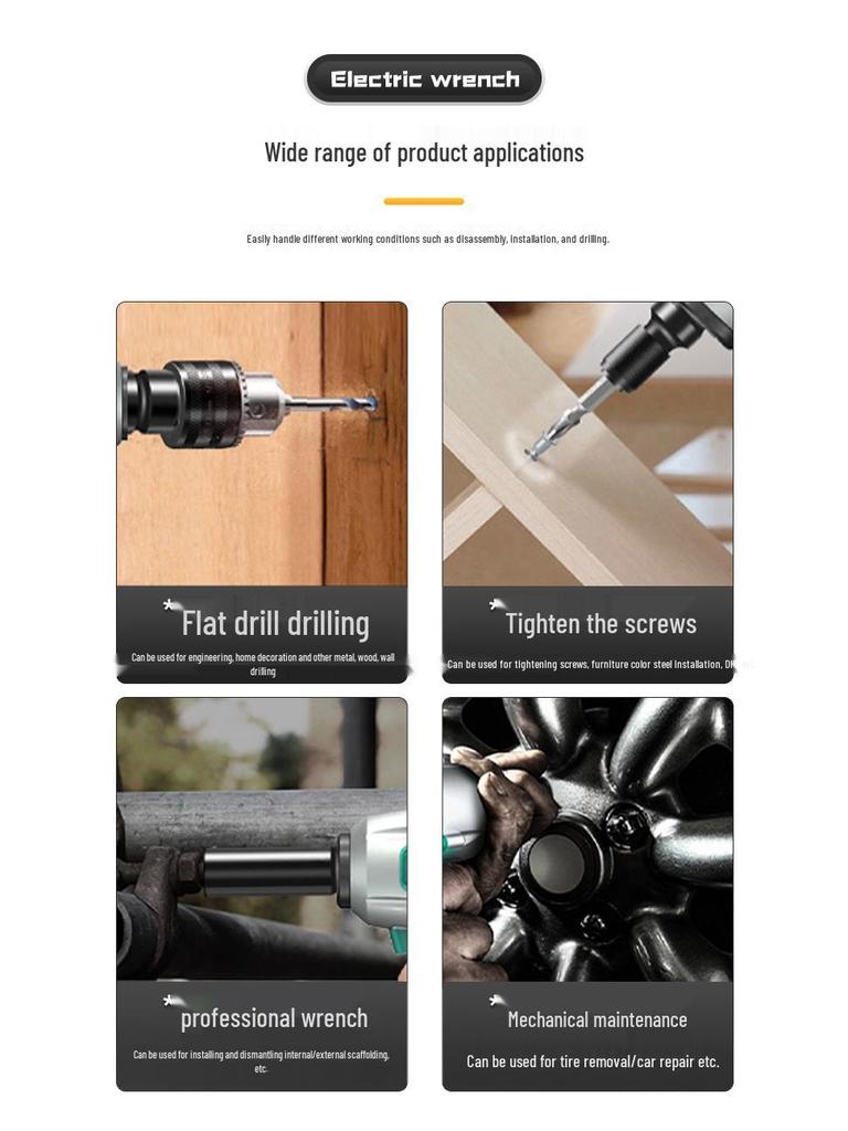 Wysokomomentowy bezszczotkowy klucz udarowy z baterią litową dla wydajności