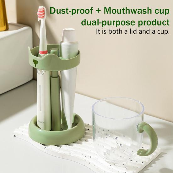 Travel Toiletry Set with Mouthwash Cup Toothbrush Station Toothpaste Storage Integrated Organizer Drainage Design Bathroom Holder