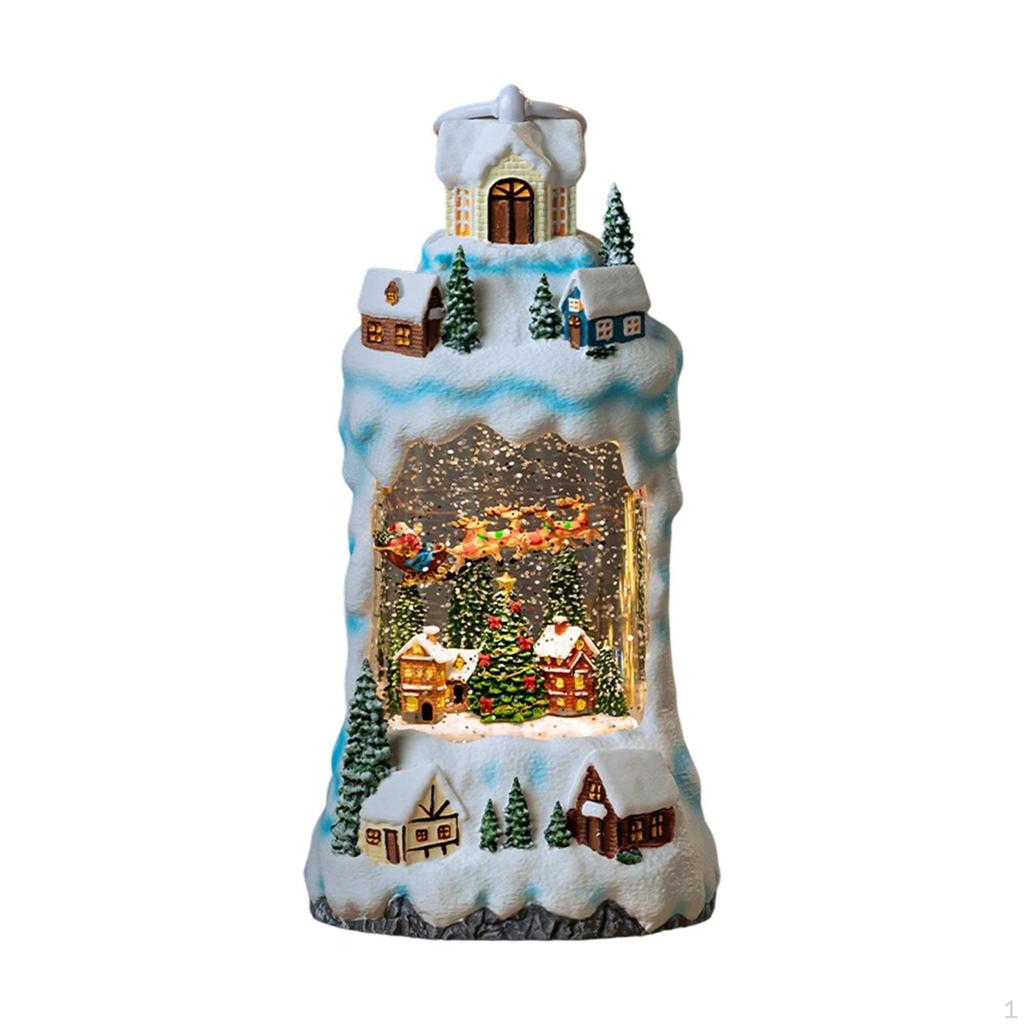 Christmas Snow Globe Decoration Lighted Santa Musical Box Night Lamp for