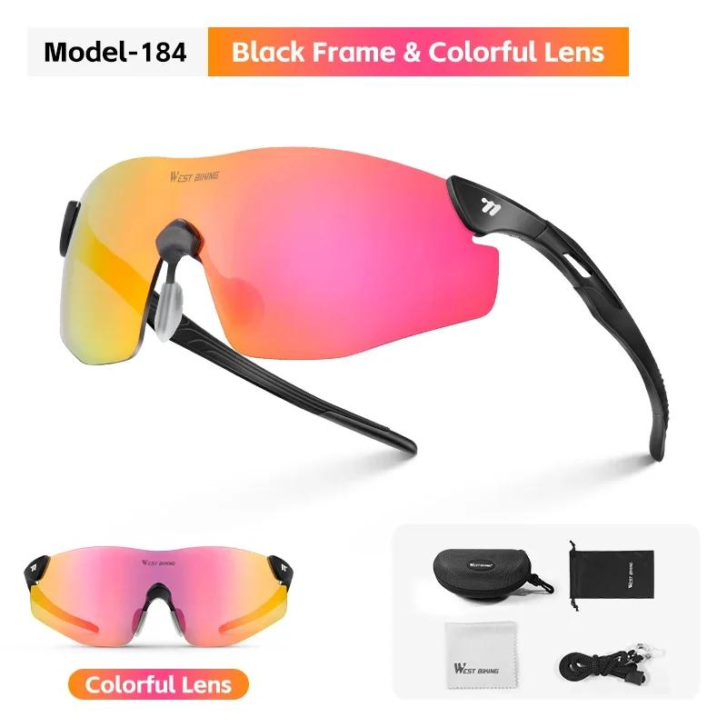 WEST BIKING Colorful Cycling Rimless Glasses Women Photochromic Aesthetic Biking Sunglasses TR-90 Lightweight Sunglasses For Men