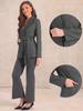 Allegra K Women's Single-Button Blazer, Office Lapel, Long Sleeve, Belted Jacket, Suit Blazer, Dark Gray, Size S