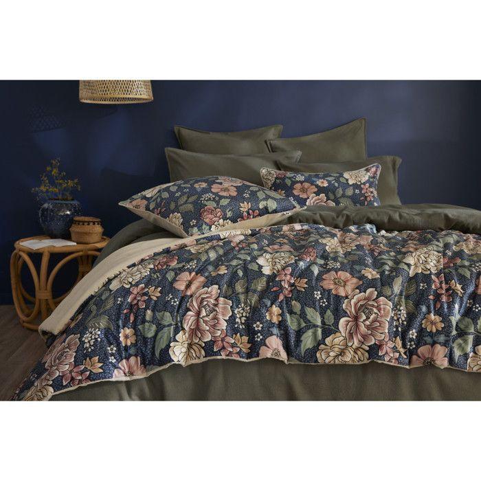 Coussin déhoussable 40 x 60 cm "Augustine" Velours imprimé l'Effet Papillon