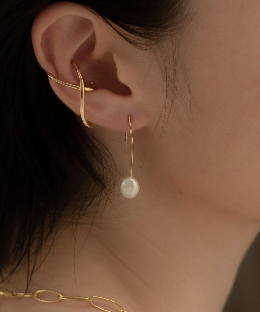 Novice Tokyo Drop Pearl Pierce [Silver925] / Gold