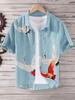 Direct Sales of National Style Short-sleeved Shirts Men's Tops Wholesale Cardigan 1D Digital Printing National Trend