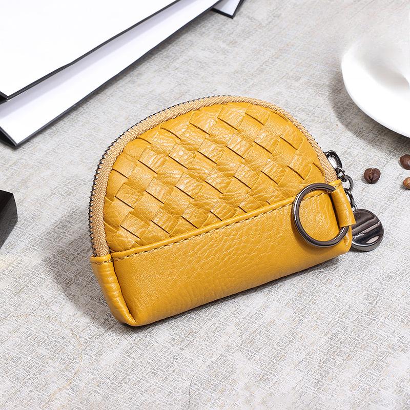 Torebka damska, Ręcznie tkany portfel damski, Prosta portmonetka, Portfel, Skóra PU, Mały zamek błyskawiczny, Kosmetyczka