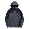 Unisex Lockere Passform Schulterabfall Farbblock Windjacke Mit Kapuze Outdoor Wasserdicht Shell Mantel