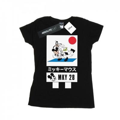 Womens/Ladies Mickey And Goofy Karate Cotton T-Shirt