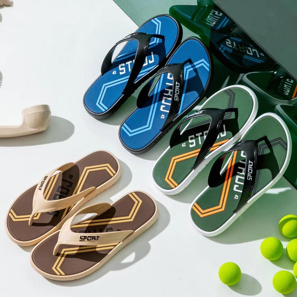 High-End MenBeach Slippers Sandals Non-Slip Durable Casual Flip Flops for Outdoor and Home
