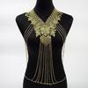 Gold Lace Trim Multi-Layer Fashionable Tassel Necklace For Women Body Chain Jewelry Accessory Elegant Trendy Jewelry