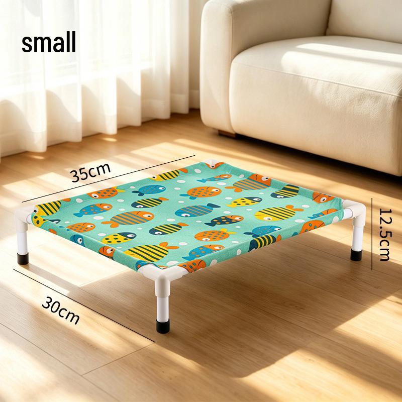 Foldable Pet Bed: Summer Cooling, Off-Ground, Moisture-Proof, Washable & Breathable for Cats and Dogs