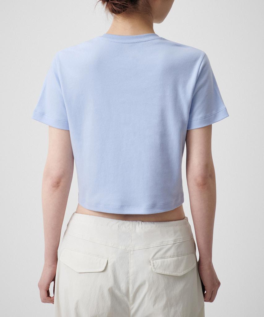 MUSINSA STANDARD WOMAN Women'S Crew Neck Crop T-Shirt [Serenity Blue]