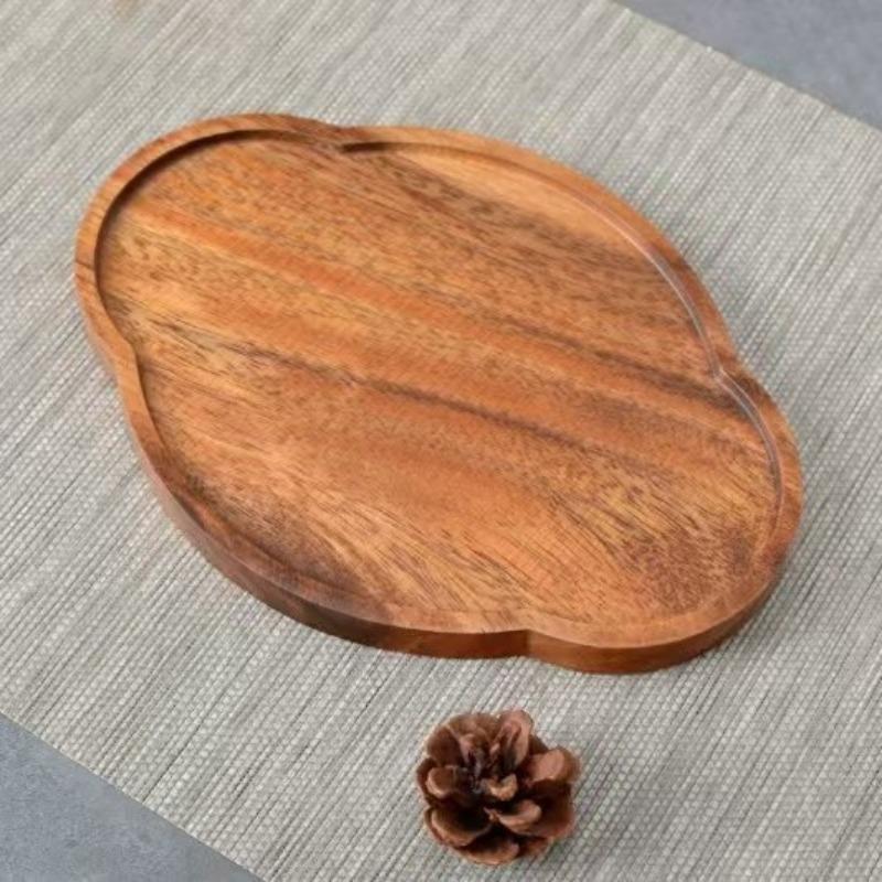 Traditionelles Nussbaum-Tee-Tablett Teekanne Teetasse Massivholz-Tablettmatte Büro Kaffeetassen-Tabletts Heim Teezeremonie-Zubehör
