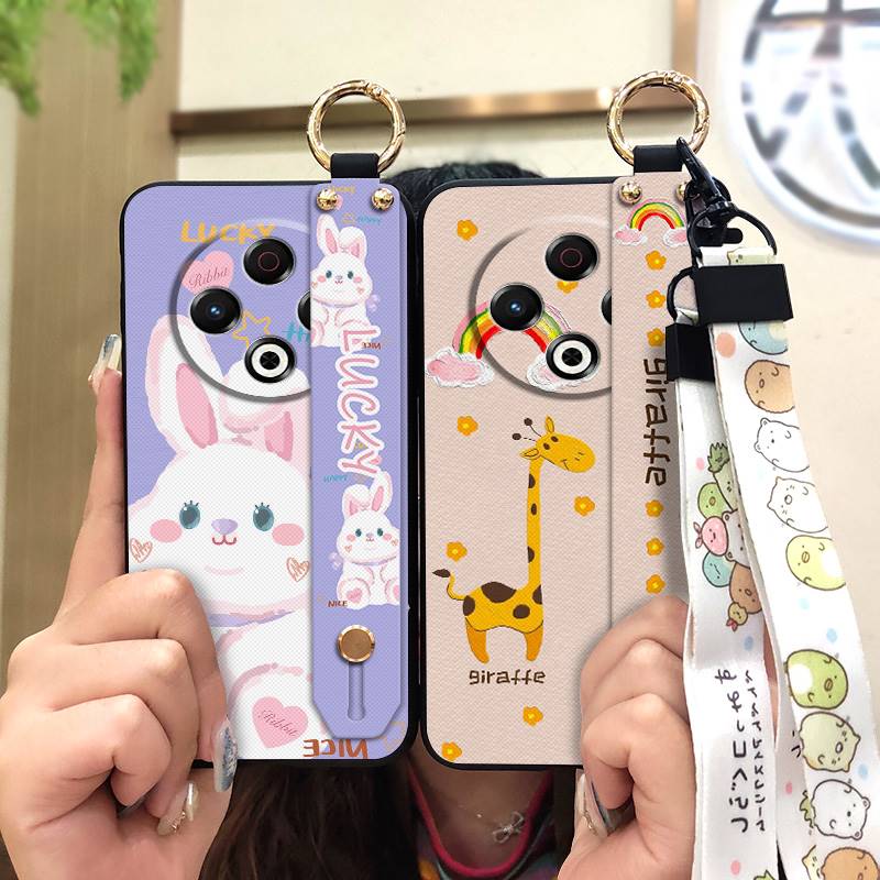 Lanyard Back Cover Phone Case For Tecno Spark30 4G/KL6 Phone Holder Dirt-resistant Anti-dust Fashion Design Durable Cute