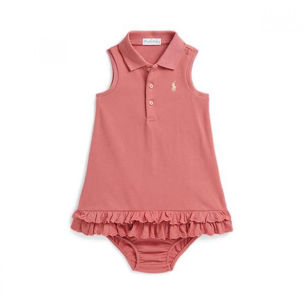 Polo Ralph Lauren Baby Girls Ruffle Cotton Dress   Bloomer  Cwpodrsf3d20747650 18M