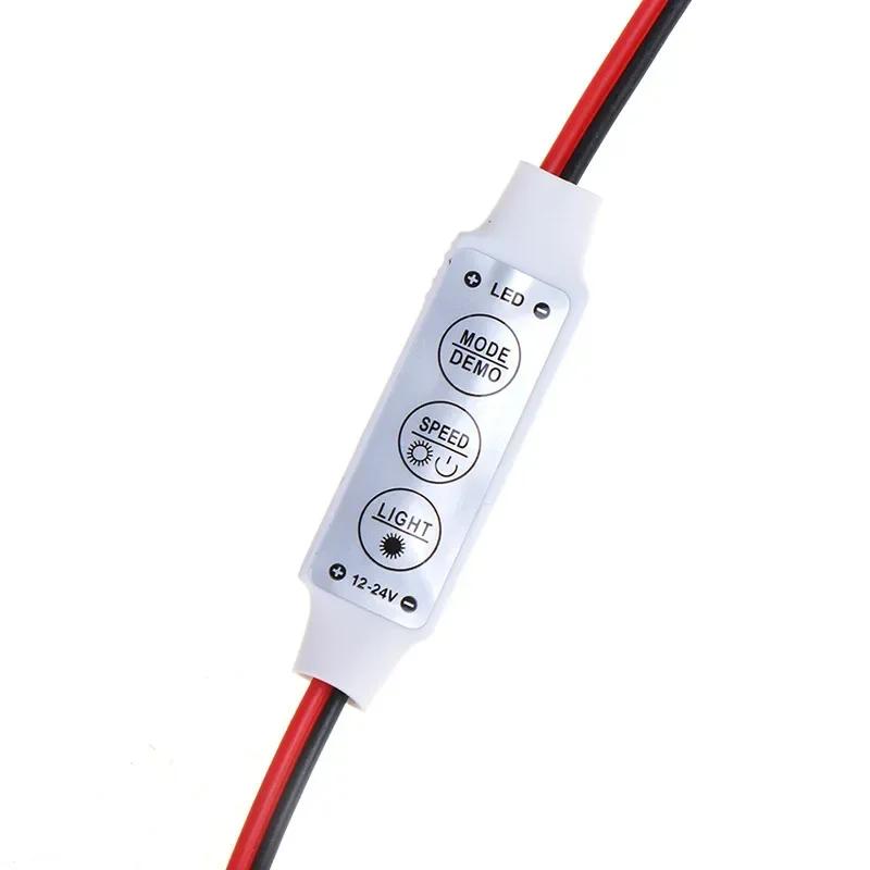 Mini 12V 24V LED Light Dimming 3 Keys Controller 4pin LEDs RGB Dimmer Connector for 2835 5050 LED Light Strip