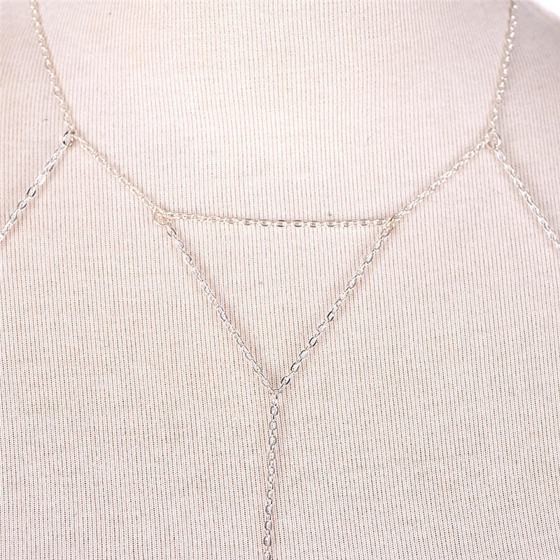 Retro Link Chain Bra Multilayer Sexy Beach Bikini Necklaces Body Chain Jewelry