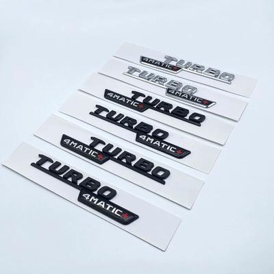 3D Flat Fo Turbo 4matic 4matic+ Plus Emblém pro Mercedes Benz AMG GT E53 GLE53 A35 A45 CLA35 CLA45 GLA45 Boční nálepka na blatník auta