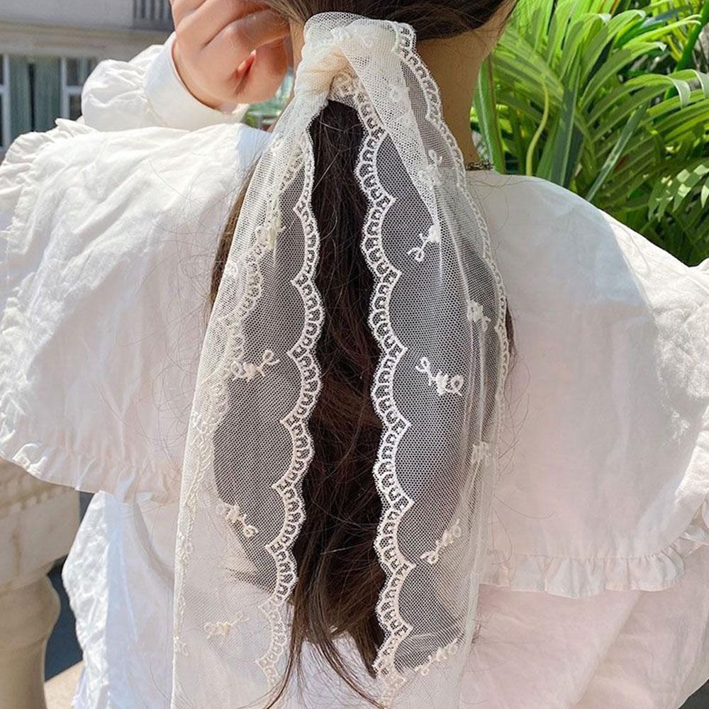 Forest Style Lace Scarf Pastoral Bandana Scarves Vintage Fairy Hair Tie  for Women Girls