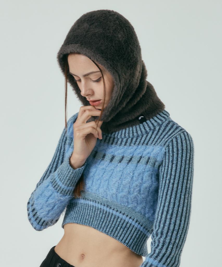 Sanlo [Unisex] Fluffy Fleece Balaclava - Charcoal Black